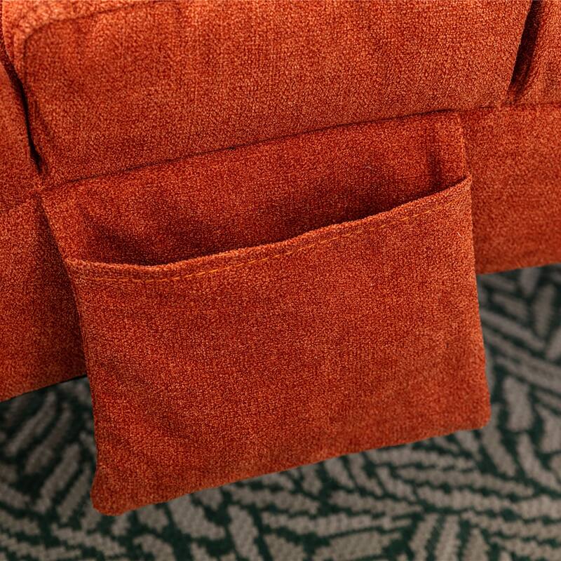 Luxury Upholstered Chaise Lounge Chair with Vibration for Relaxation, Fixed Back Fabric Leisure Recliner Sofa