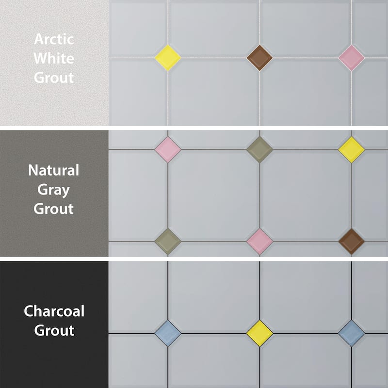 Merola Tile Vaudeville Octagon Humo with Taco Multi 7-7/8" x 7-7/8" Porcelain Floor and Wall Tile