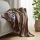 preview thumbnail 49 of 62, Beautyrest Marselle Oversized Faux Fur Heated Throw Brown
