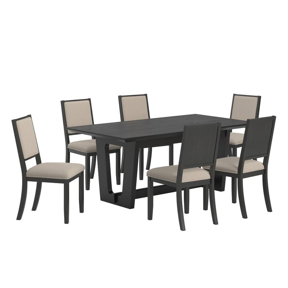 Harstad 72" Rectangular Dining Set with Boucle Fabric Chairs by iNSPIRE Q Modern