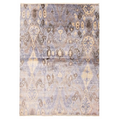 ECARPETGALLERY Hand-knotted Heritage Grey Silk Rug - 5'4 x 7'8