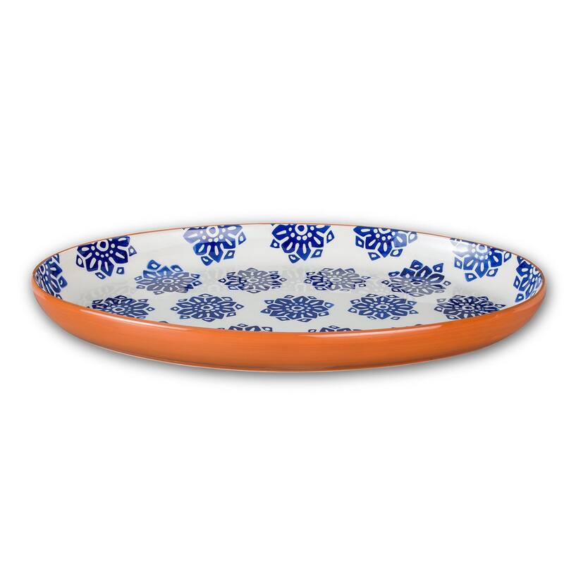Euro Ceramica Azul Tile 19'' Oversized Oval Serving Platter