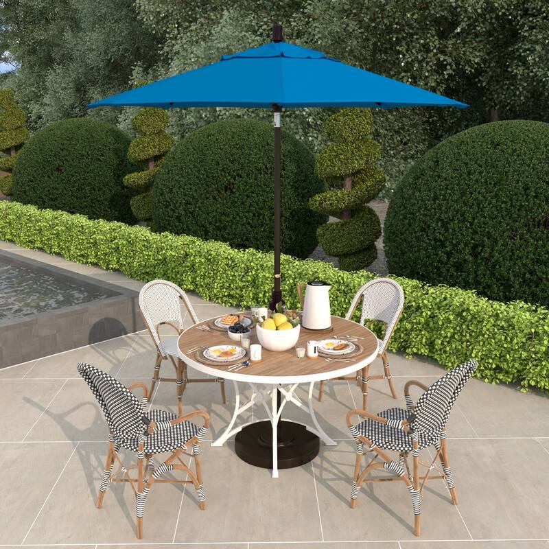 California Umbrella 75' Sun Master Patio Umbrella Bronze Aluminum Pole Fiberglass Ribs Crank Lift Tilt Pacifica - Pacific Blue