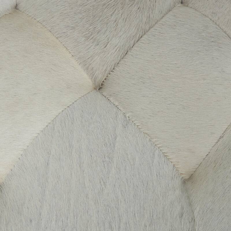 Leather Upholstered Tufted Home Bench with Silver Diagonal Base - Grey - Roche River Decor