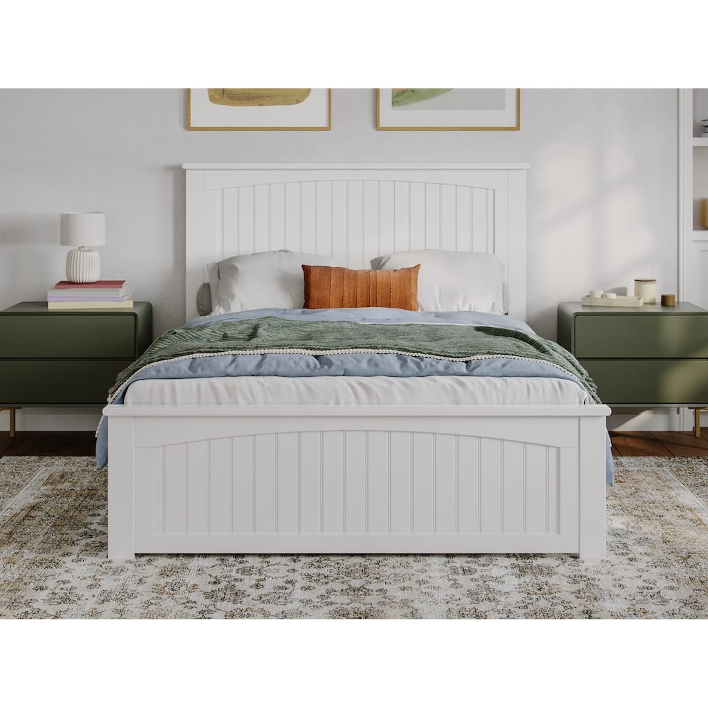 Naples Solid Wood Low Profile Platform Bed with Matching Footboard
