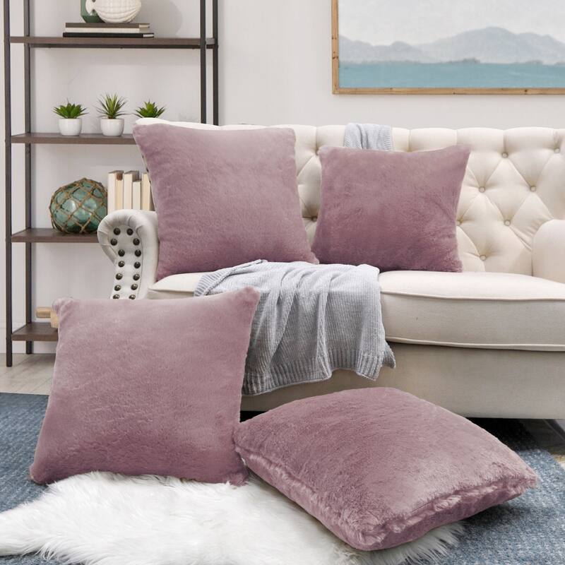 Fauxfur Pillow Shell Set 20'X20" - Lilas