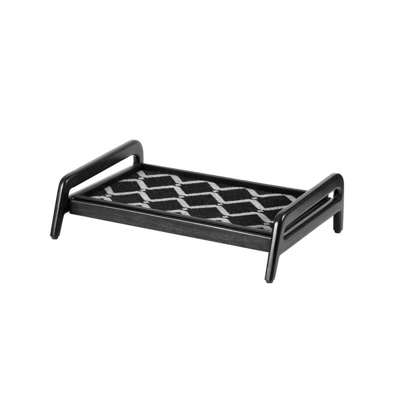 Jani Single-Tier Black Stand 2-Pair Rubber Boot Tray - San Tropez