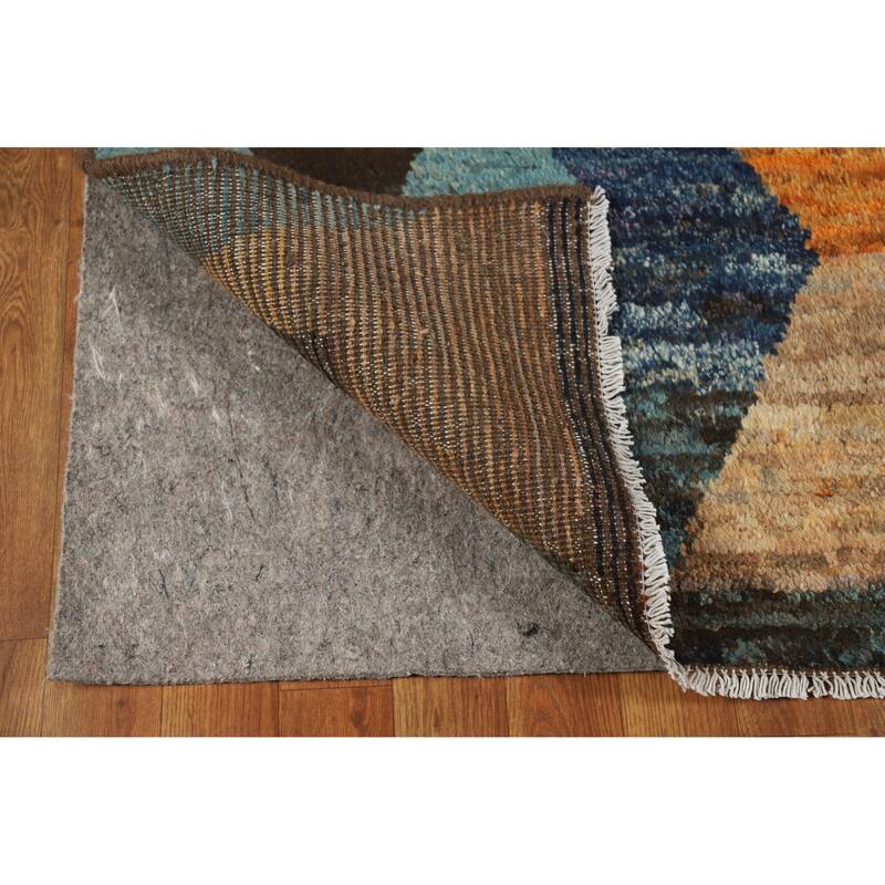 Abstract Geometric Moroccan Oriental Area Rug Hand-Knotted Wool Carpet - 5'5" x 7'9"
