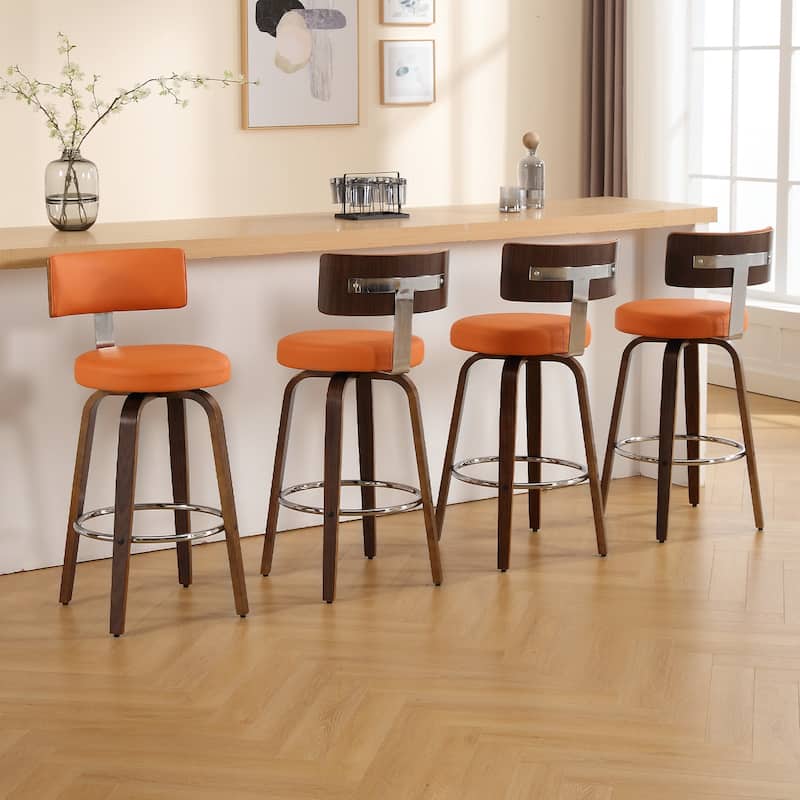 Faux Leather Upholstered Swivel Counter/ Bar Stools Set of 1/2/4