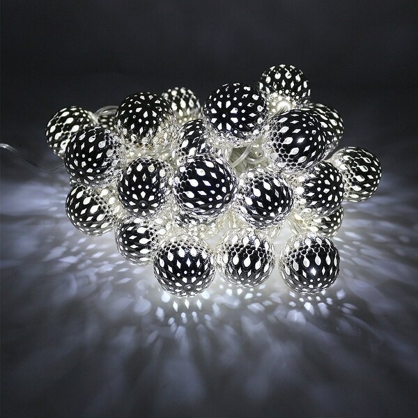 TORCHSTAR Moroccan Globe LED Fairy String Lights, 40 LED 29ft Plug and Play Christmas Light with Power Plug