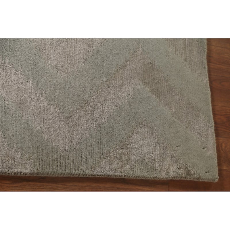 Chevron Style Nepalese Modern Area Rug Hand-Knotted Wool Carpet - 5'11" x 8'9"