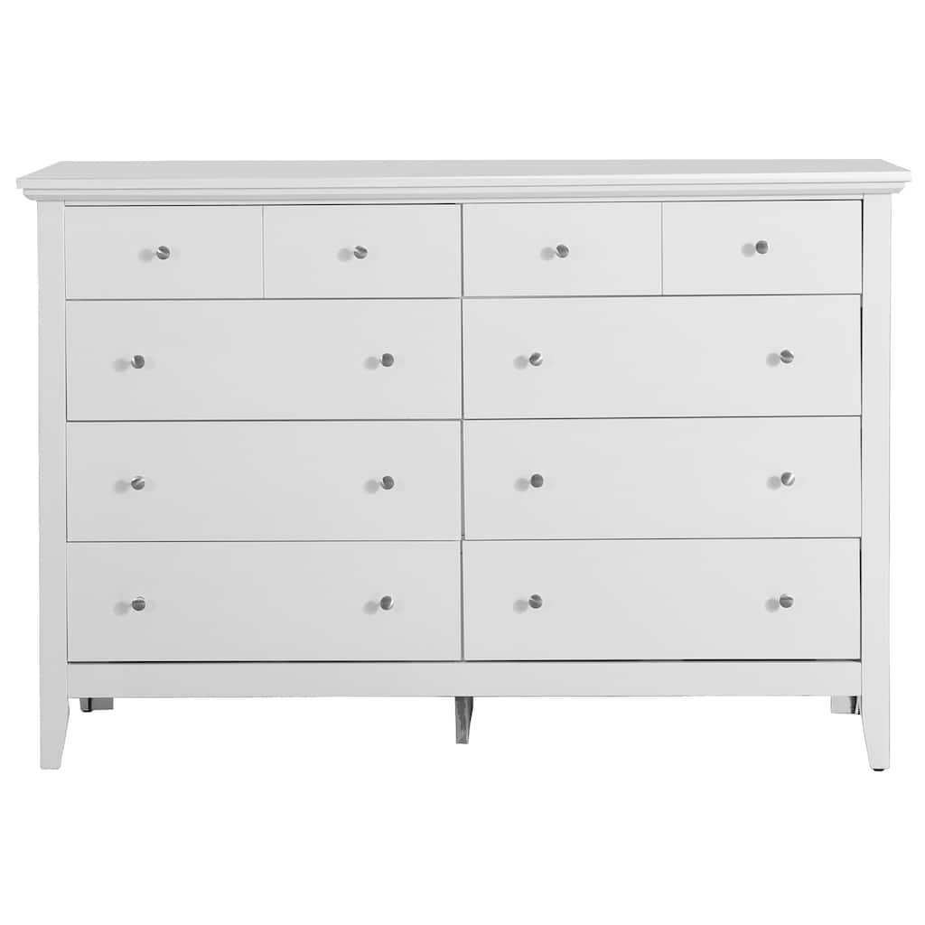 Asian White Double Dresser - 39" Wide Bedroom Storage - Stylish & Functional Dresser