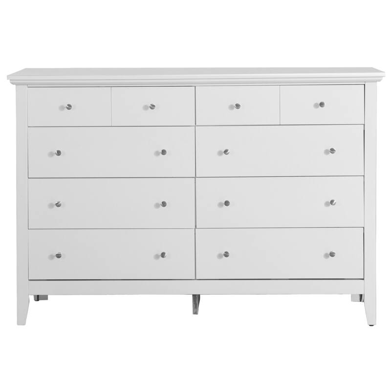 Asian White Double Dresser - 39" Wide Bedroom Storage - Stylish & Functional Dresser