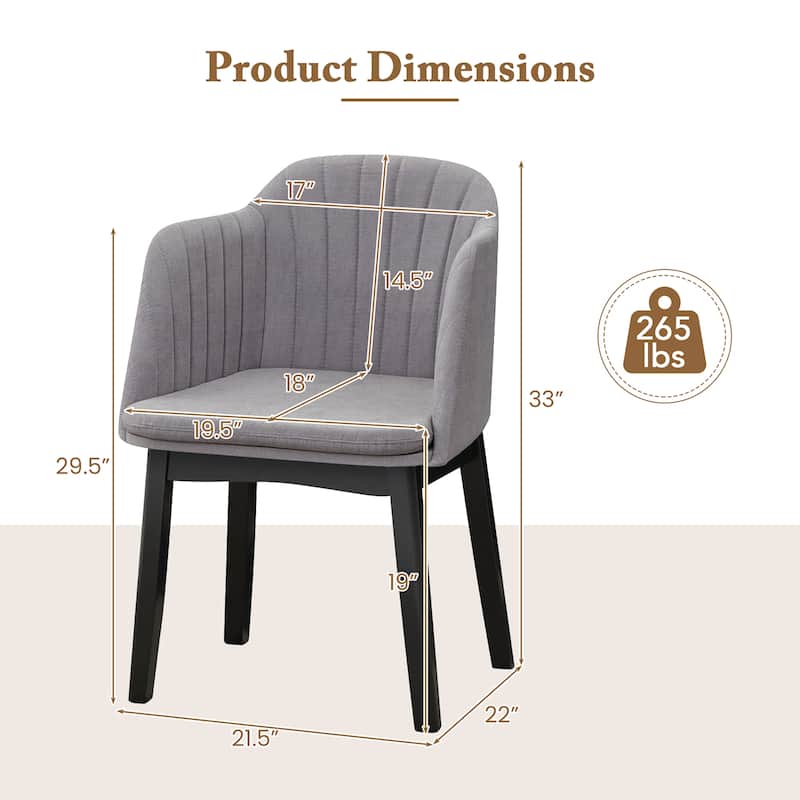 Gymax 4PCS Modern Dining Chairs Upholstered Velvet Accent Chairs w/