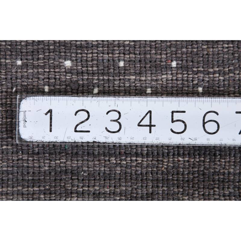 Hand Knotted Oriental 100% Wool Carpet Tribal Stripe Greys & Charcoal Gabbeh Area Rug - 7' 11'' X 5' 7''