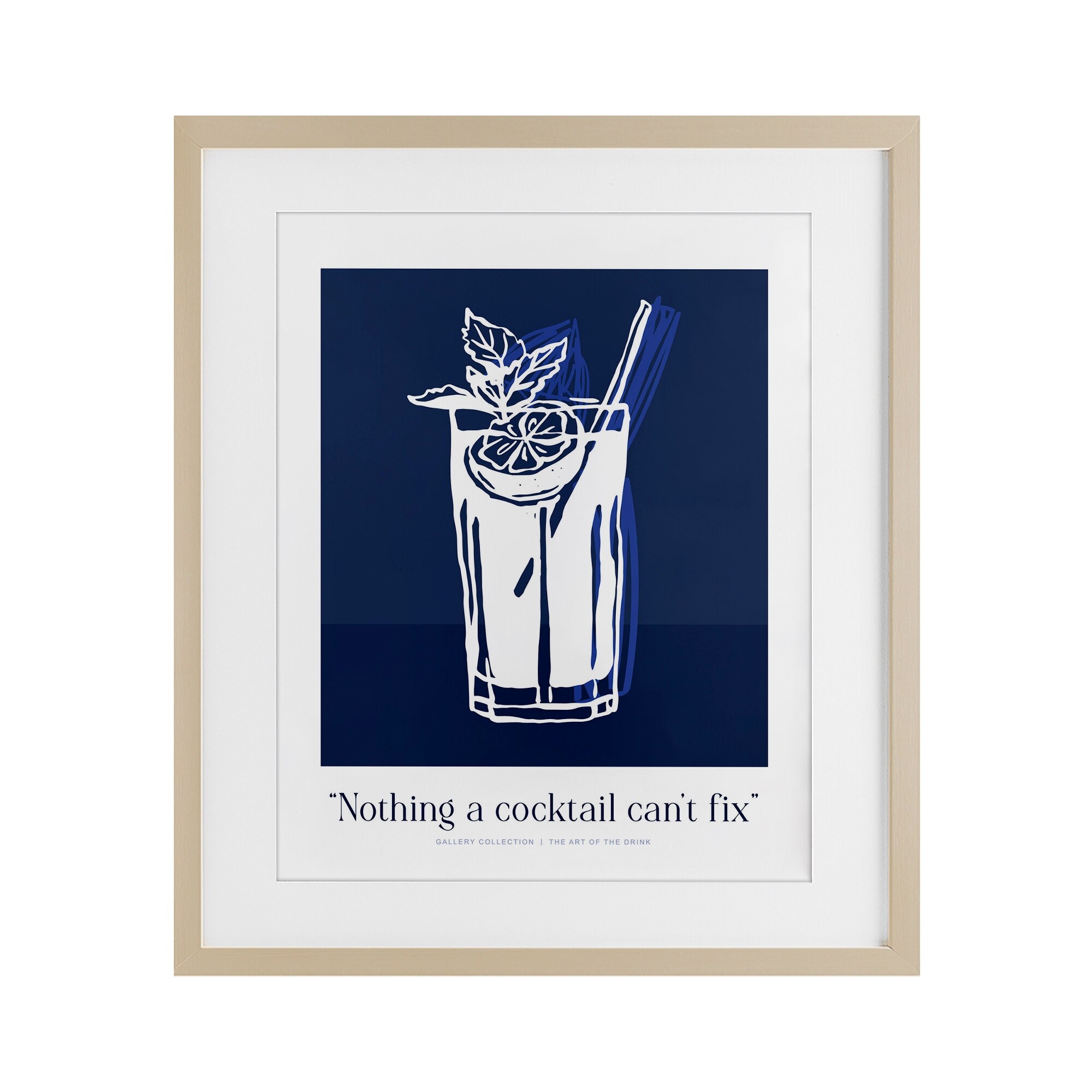 Nothing Cocktail Can't Fix Navy Lettered and Lined
