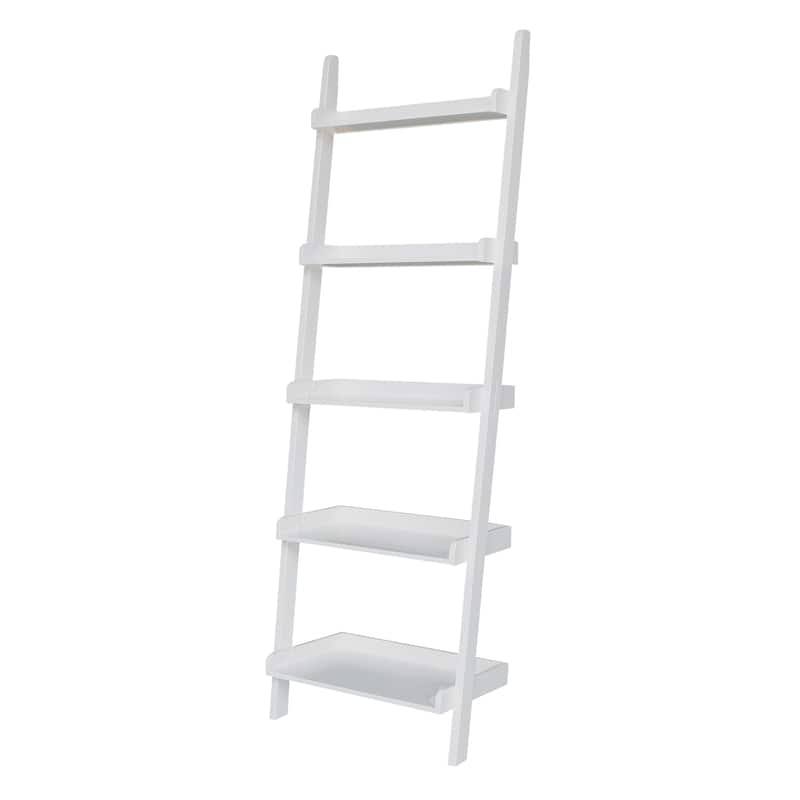 Solid Wood Lean-to 5-tier Shelf Unit Set (Set of 2)