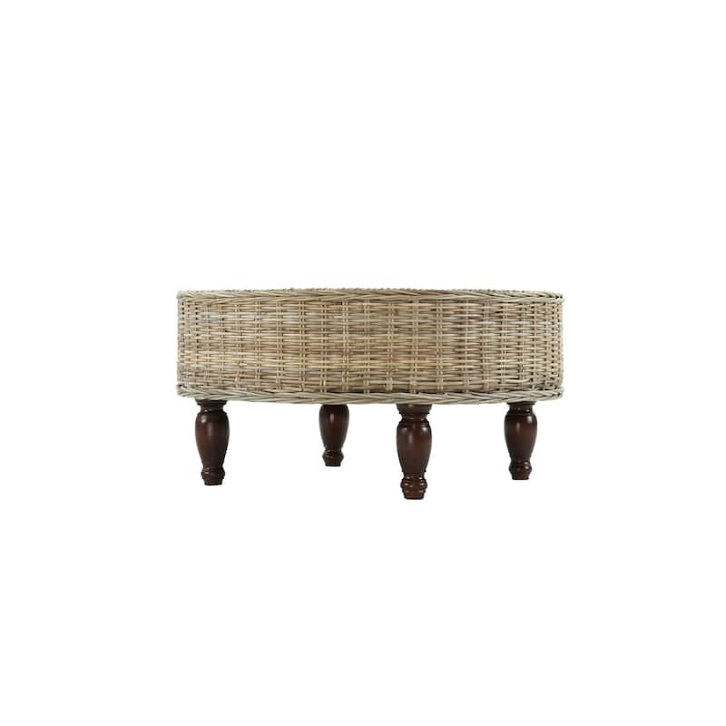 Round Rattan Coffee Table - 36 x 36 x 18