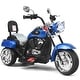 preview thumbnail 8 of 7, 3-Wheel Electric Ride On Toy with Foot Pedal & Horn & Headlight Blue