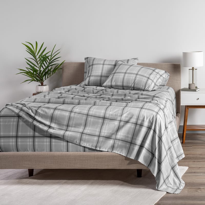 Bare Home Double Brushed Deep Pocket Printed Sheet Set