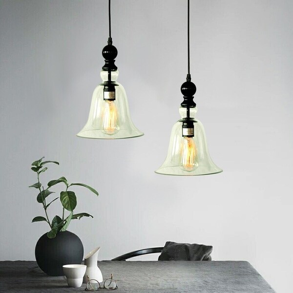Marlowe 1-light Adjustable Cord 8-inch Clear Glass Edison Pendant with Bulb