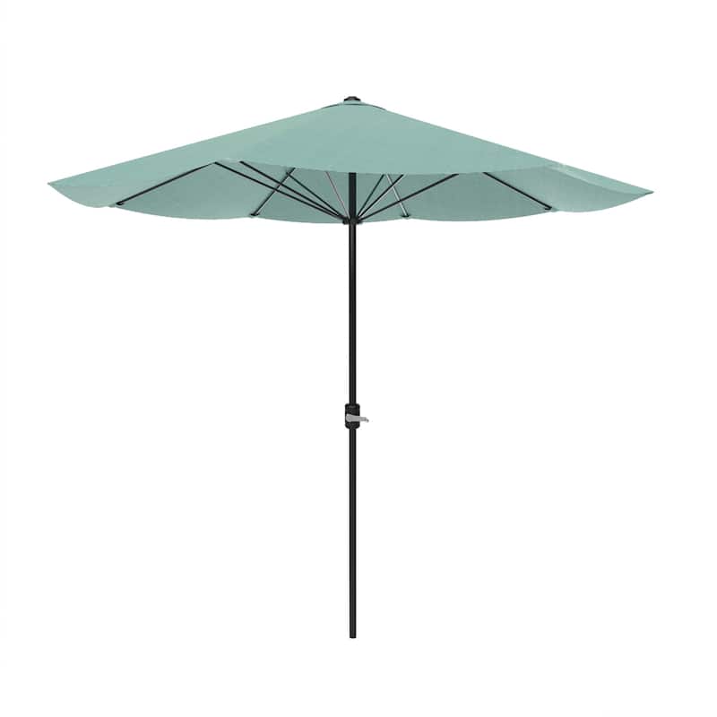 Pure Garden 9 ft Patio Umbrella Outdoor Shade with Easy Crank - Dusty Green