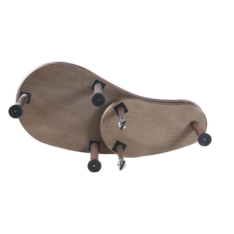 360 degree rotatable coffee table rotating cocktail table with solid rubber wood legs