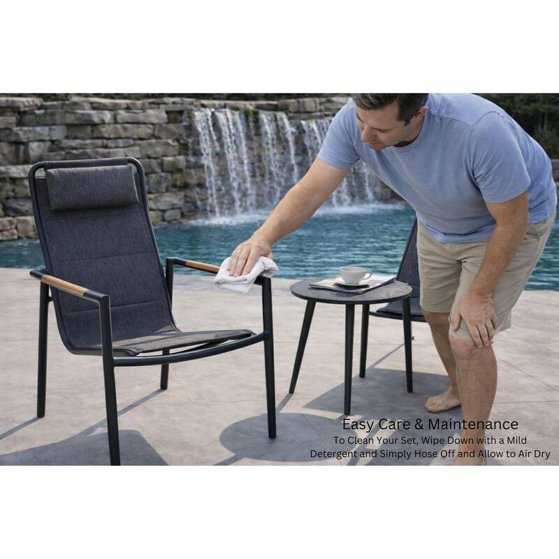 Vonn Relaxed Dark Grey 5-Piece Aluminum Outdoor Chat Set
