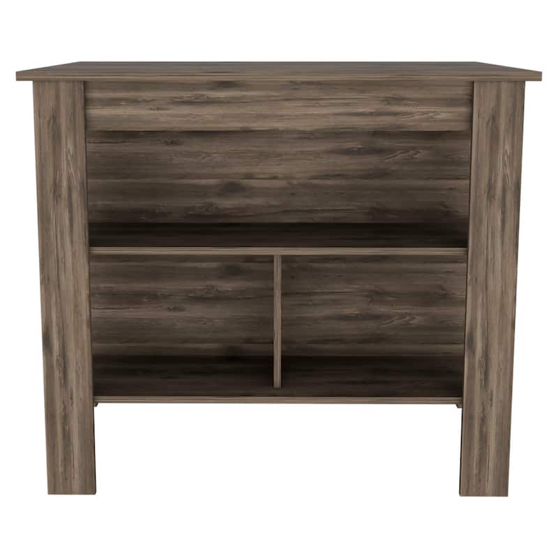 Kitchen Island with Storage - Maykoosh Prep Island, 2-Tone Finish, 3 Shelves, 40.5" Wide