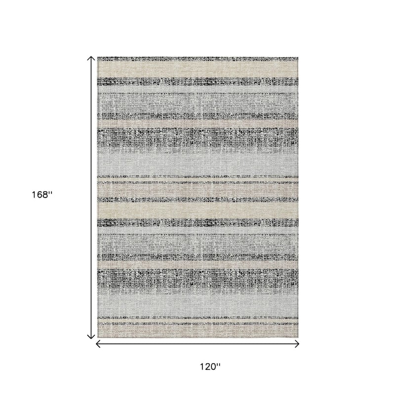 HomeRoots Striped Transitional Rectangle Outdoor Rug
