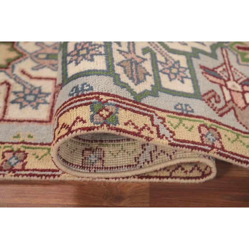 Traditional Heriz Serapi Runner Rug Hand-Knotted Wool Carpet - 2'7"x 8'1"