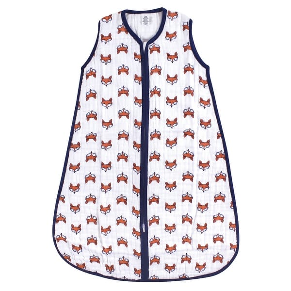 slide 1 of 1, Yoga Sprout Baby Boy Sleeveless Muslin Cotton Sleeping Bag, Sack, Blanket, Clever Fox 12-18 Months - Clever Fox
