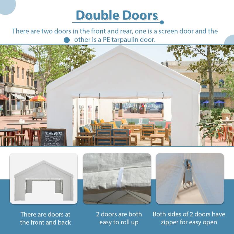 16x32FT Party Tent Heavy Duty, Large Wedding Event Shelters with 3 Storage Bags & Removable Sidewalls