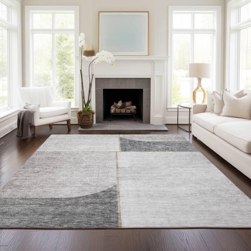 Machine Washable Indoor/ Outdoor Chantille Simple Modern Rug - Taupe - 2'6" x 3'10"