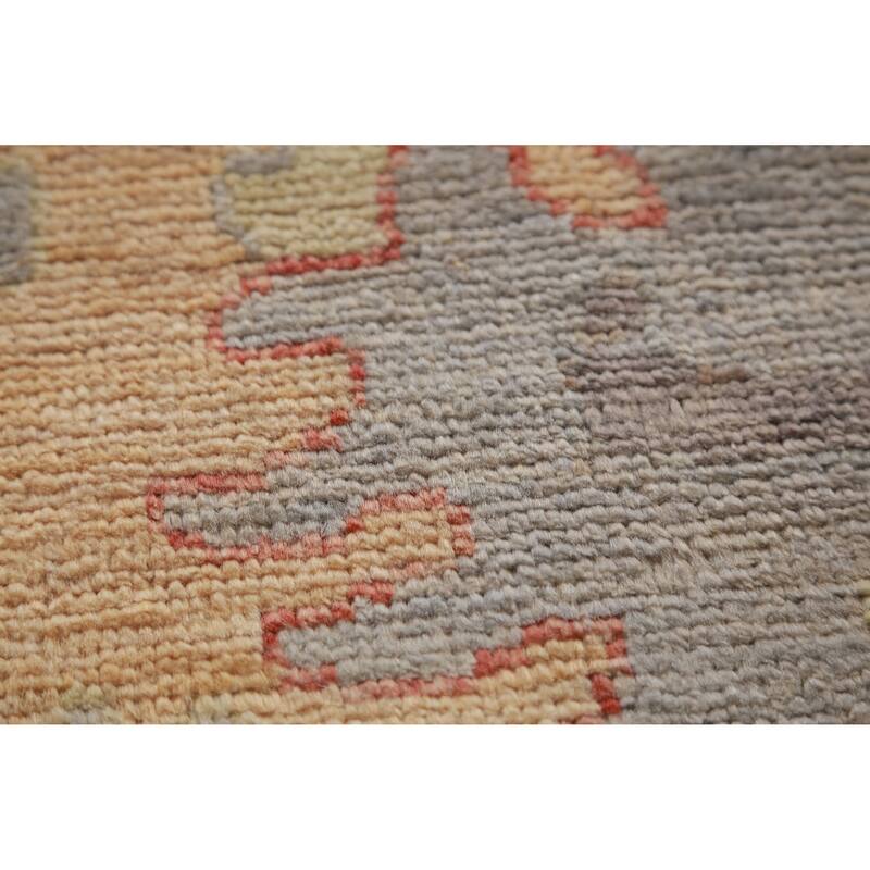 Hand Knotted Oriental 100% Wool Carpet Transitional All-Over Greys & Charcoal Oushak Area Rug - 11' 10'' X 8' 11''