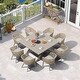 preview thumbnail 8 of 13, PURPLE LEAF PE Rattan Outdoor Patio Furniture Dining Set with All Aluminum Frame 8person(square)