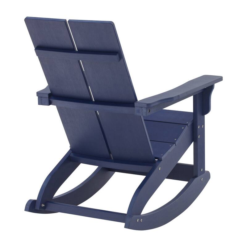 Indoor/Outdoor modern 2-Slat Adirondack Poly Resin Rockers - Set of 2