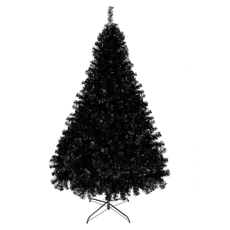 6ft 1600 Branches PVC Christmas Tree Black - N/A