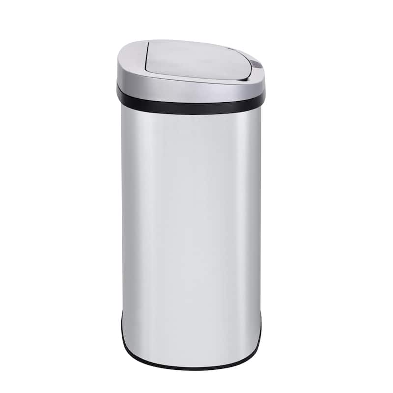 Innovaze 13 Gal./50 Liter Stainless Steel Oval Motion Sensor Trash Can for Kitchen