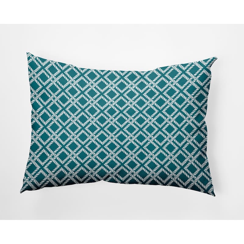 Rope Rigging Decorative Throw Pillow - 14" x 20" - Mineral Blue