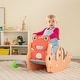 preview thumbnail 3 of 18, Gymax 3-in-1 Kids Slide Rocking Horse Set Convertible Toddler Slide w/