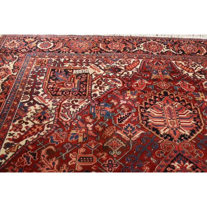 Hand Knotted Oriental 100% Wool Carpet Traditional Medallion Red Heriz Area Rug - 19' 3'' X 12' 0''