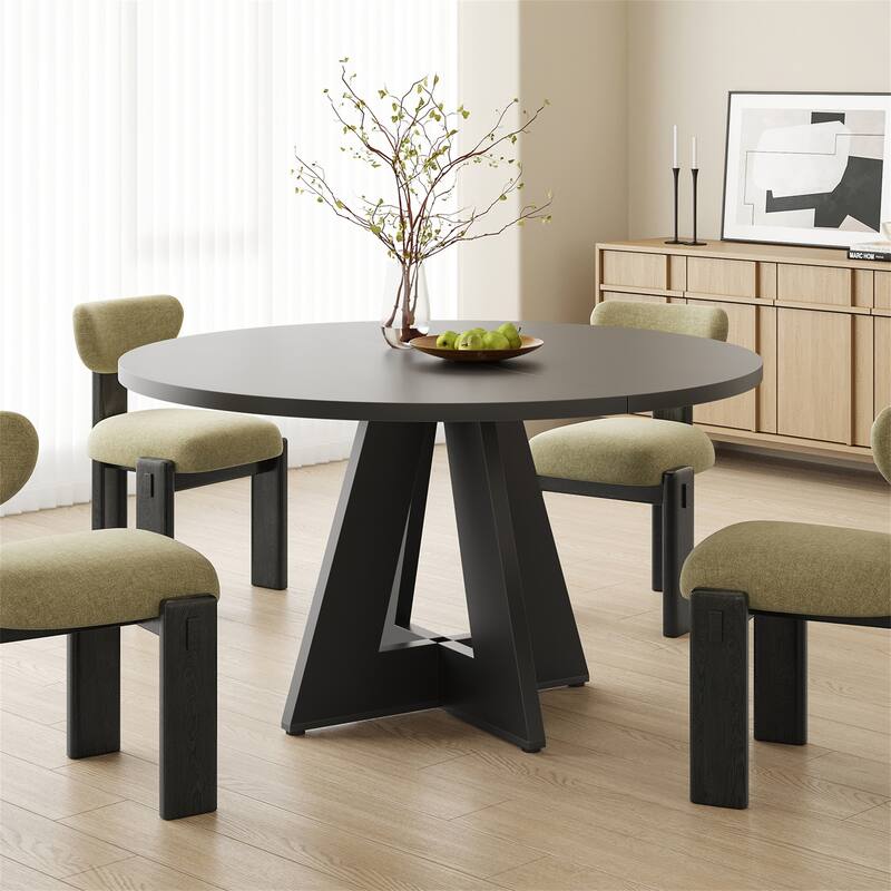 47" Modern Wood Round Dining Table for 4-7 People