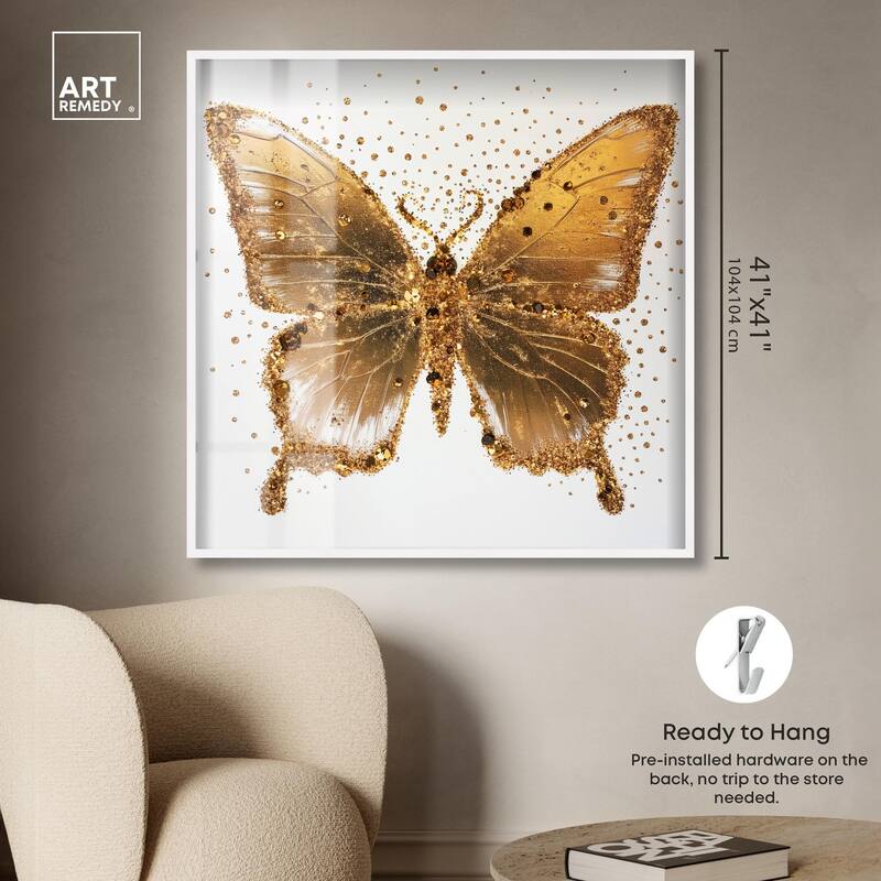 Lemon Glow Wings Shadowbox by Art Remedy