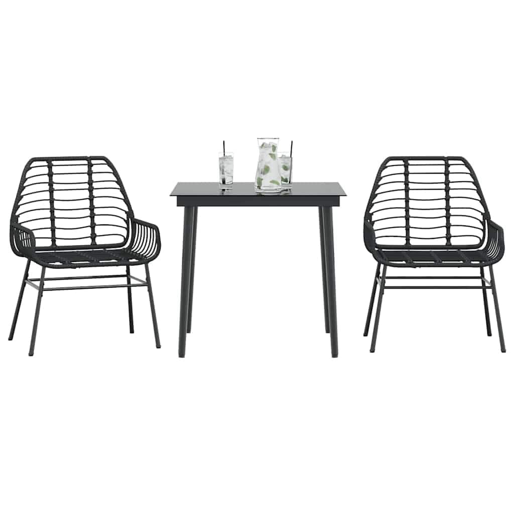 vidaXL Garden Dining Set Black - 31.5 x 31.5 x 29.1