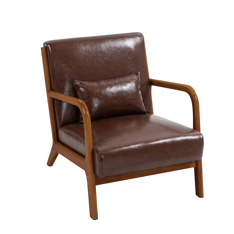 2 Set Mid Century ModernUpholstered Accent Chairs Armchair with Pillow