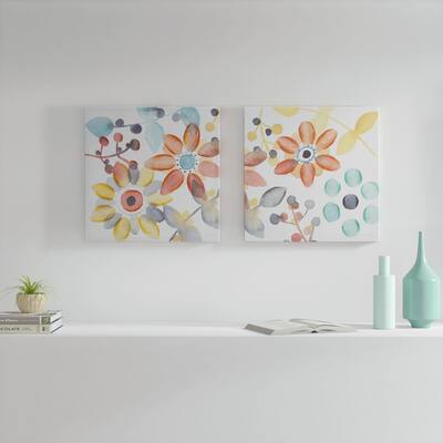 Copper Grove 'Sweet Florals' 2-piece Embellished Canvas Set
