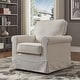 preview thumbnail 3 of 13, Fallon Rolled Arm Cotton Fabric Swivel Chair by iNSPIRE Q Classic