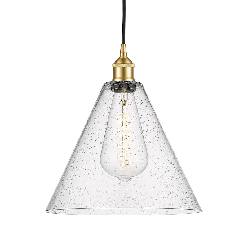 Innovations Lighting 616-1P-14-12 Berkshire Pendant Berkshire 12" Wide - Satin Gold / Seedy