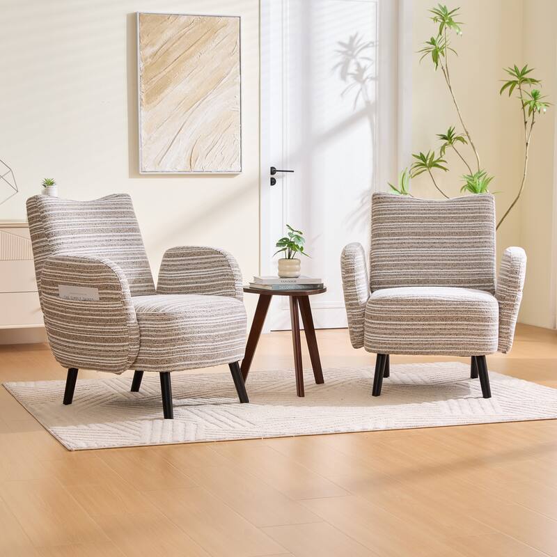 Modern style armchair with sanded fabric